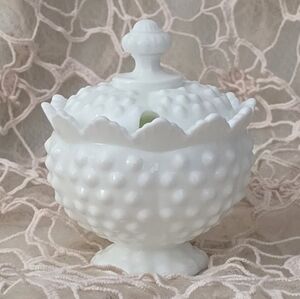 Vintage Milk Glass Jam Jar